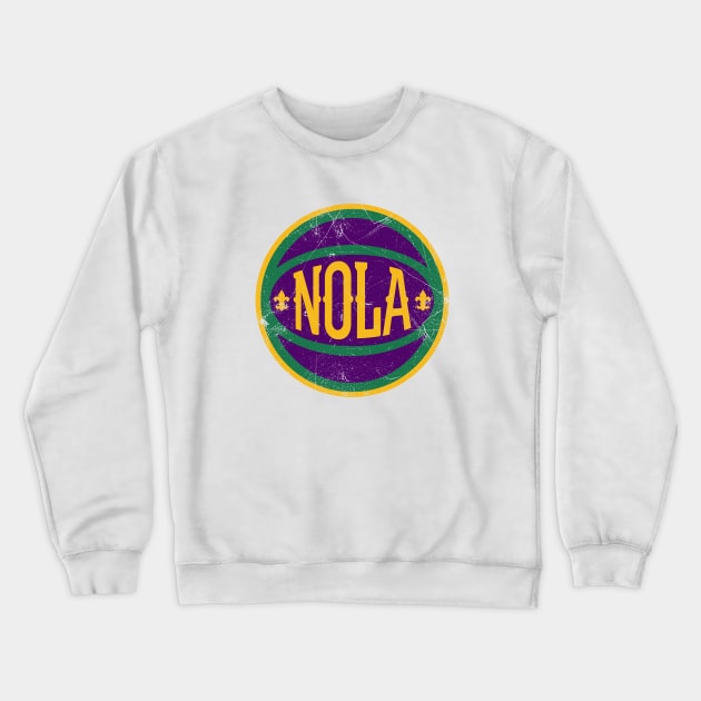 NOLA Retro Ball - White 2 Crewneck Sweatshirt by KFig21